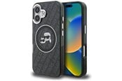 Mobile - Covers & Cases - Karl Lagerfeld IML Glitter Karl & Choupette Heads Logo MagSafe Case for iPhone 16 - Black - 3666339459345