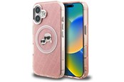 Mobile - Covers & Cases - Karl Lagerfeld IML Glitter Karl & Choupette Heads Logo MagSafe iPhone 16 Case - Pink - 3666339468347