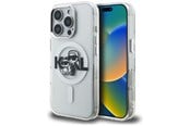 Mobile - Covers & Cases - Karl Lagerfeld IML Glitter Karl & Choupette Sketch Logo MagSafe Case for iPhone 16 Pro Max - Clear - 3666339460990
