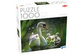 Pusselspel - Tactic 1000 pcs puzzle: Swan on Lake with Babies - 59218