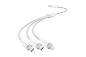 USB-kabel - Vention USB 2.0 A till 3-i-1 3A-kabel CTPWG 1.5M (vit) - CTPWG