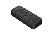 USB Hub - ORICO CT2U3-7AB 7x USB-A 3.0 Hub with Switches - Black USB Hub - USB 3.0 - 7 porte - Svart - CT2U3-7AB-EU-BK-BP-HU