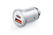 Mobile - Adapters & Chargers - ORICO MiniRing Pro 45W USB-A + USB-C Car Charger - Silver - MR-45-1A1C-SV-EP-HU