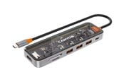 USB Hub - Canyon DS-13 7-i-1 USB-C-hubb 4K, Grå USB Hub - Grey - CNS-TDS13