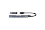 USB Hub - Canyon DS-02 4-i-1 USB-A/C-hubb, Grå USB Hub - USB 3.0 - 4 porte - Grey - CNS-TDS02G