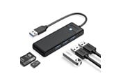 USB Hub - ORICO PAPW3AT-U3 USB Hub 4-port 3x USB-A 3.0 with microSD/SD card reader 1 m - black USB Hub - USB 3.0 - 4 porte - Svart - PAPW3AT-U3-10-BK-EP