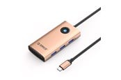 USB Hub - ORICO PW11 6in1 USB-C Docking Station 3x USB-A 3.0 1x USB-C PD 100W 1x HDMI 4K 30Hz 1x RJ45 2.5G Ethernet - Rose Gold USB Hub - USB 3.0 - 6 porte - PW11-6P25R-RG-EP
