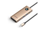 USB Hub - ORICO PW11 8in1 USB-C Docking Station 2x USB-A 3.0 1x USB-C PD 100W 1x HDMI 4K 60Hz 1x microSD/SD 1x RJ45 Gigabit Ethernet 1x Audio 3.5mm - Rose Gold USB Hub - USB 3.0 - 8 porte - PW11-8PM-RG-EP