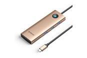 USB Hub - ORICO PW11 9in1 USB-C Docking Station 3x USB-A 3.0 1x USB-C PD 100 1x HDMI 4K 60Hz 1x VGA 1080P 60Hz 1x microSD/SD 1x RJ45 Gigabit Ethernet - Rose Gold USB Hub - USB 3.0 - 9 porte - PW11-9P-RG-EP