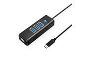 USB Hub - ORICO PW3UR25-C3 USB Hub 4-Port 3x USB-A 3.0 1x RJ45 2.5G Ethernet 0.5m - Black USB Hub - USB 3.0 - 4 porte - Svart - PW3UR25-C3-05-BK-EP