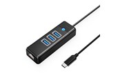 USB Hub - ORICO PW3UR25-C3 USB Hub 4-Port 3x USB-A 3.0 1x RJ45 2.5G Ethernet 1.8m - Black USB Hub - USB 3.0 - 4 porte - Svart - PW3UR25-C3-18-BK-EP