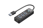 USB Hub - ORICO PW3UR25-U3 USB Hub 4-Port 3x USB-A 3.0 1x RJ45 2.5G Ethernet 1.8m - Black USB Hub - USB 3.0 - 4 porte - Svart - PW3UR25-U3-18-BK-EP
