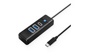 USB Hub - ORICO PWC2U-C3 3-port USB hub 2x USB-A 3.0 1x USB-C 3.0 1 m - black USB Hub - USB 3.0 - Svart - PWC2U-C3-10-BK-EP