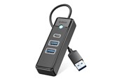 USB Hub - ORICO PWC2U-U3 3-port USB hub 2x USB-A 3.0 1x USB-C 3.0 0.5 m - black USB Hub - USB 3.0 - Svart - PWC2U-U3-05-BK-EP