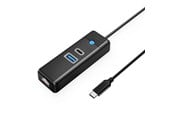 USB Hub - ORICO PW3UR25-C3 3-port USB Hub 1x USB-A 3.0 1x USB-C 3.0 1x RJ45 2.5G Ethernet 1 m - Black USB Hub - USB 3.0 - Svart - PWCUR25-C3-10-BK-EP