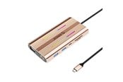 USB Hub - ORICO XDR 12in1 RGB USB-C Docking Station USB-A USB-C PD 100W 2x HDMI 4K 60Hz VGA RJ45 Gigabit SD and microSD Card Reader - Rose Gold USB Hub - USB 3.1 - 12 porte - XDR-X1-RG-BP