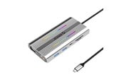 USB Hub - ORICO XDR 12in1 RGB USB-C Docking Station USB-A USB-C PD 100W 2x HDMI 4K 60Hz VGA RJ45 Gigabit SD and microSD Card Reader - Gray USB Hub - 12 porte - Grey - XDR-X1-SV-BP