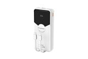 PowerBank - Wozinsky WFC-15W 20000mAh 22.5W PD20W Powerbank with Built-in Lightning and USB-C Cables - White - 20000 mAh - 5907769388064