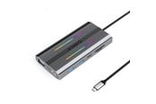 USB Hub - ORICO XCR 12in1 RGB USB-C Docking Station 3x USB-A USB-C PD 100W HDMI 4K VGA RJ45 Gigabit SD and microSD Card Reader - Gray USB Hub - USB 3.1 - 12 porte - Grey - XDR-X2-GY-BP