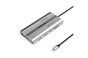 USB Hub - ORICO XCR 12in1 RGB USB-C Docking Station 3x USB-A USB-C PD 100W HDMI 4K VGA RJ45 Gigabit SD and microSD Card Reader - Silver USB Hub - USB 3.1 - 12 porte - Grey - XDR-X2-SV-BP