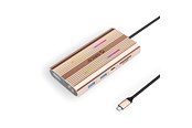USB Hub - ORICO XDR 12in1 RGB USB-C Docking Station USB-A USB-C 2x HDMI 4K 60 Hz DisplayPort 4K 60 Hz RJ45 Gigabit PD 100W SD and microSD Card Reader - Rose Gold USB Hub - USB 3.1 - 12 porte - XDR-X3-RG-BP