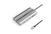 USB Hub - ORICO XDR 12in1 RGB USB-C Docking Station USB-A USB-C 2x HDMI 4K 60 Hz DisplayPort 4K 60 Hz RJ45 Gigabit PD 100W SD and microSD Card Reader - Silver USB Hub - USB 3.1 - 12 porte - Grey - XDR-X3-SV-BP