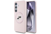 Mobile - Covers & Cases - Karl Lagerfeld Silicone Double Heads And Circle MagSafe Samsung Galaxy S25 Case Pink - 3666339450205