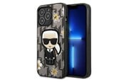 Mobile - Covers & Cases - Karl Lagerfeld Flower Ikonik Karl case for iPhone 13 Pro / iPhone 13 - gray - 3666339049461