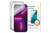 Mobiltelefontillbehör-Skyddsfilm - Wozinsky 2 st. heltäckande härdat glas med ram Case Friendly  Full Glue iPhone 15 - Black - 5907769309007