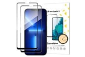 Mobiltelefontillbehör-Skyddsfilm - Wozinsky 2x Härdat glas Case Friendly iPhone 17e / 16e / 14 / 13 Svart - 5907769310416
