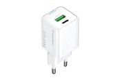 Mobile - Adapters & Chargers - Wozinsky WWC-35W GaN USB-A + USB-C väggladdare - Vit - 5907769388033