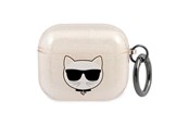 Andra mobiltillbehör - Karl Lagerfeld Glitter Choupette Case for AirPods 3 - Gold - 3666339009212