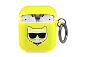 Andra mobiltillbehör - Karl Lagerfeld Choupette Case for AirPods 1/2 - Yellow - 3666339009229
