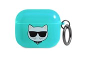 Andra mobiltillbehör - Karl Lagerfeld Choupette Case for AirPods 3 - Blue - 3666339009274