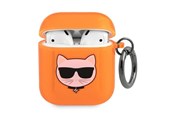 Andra mobiltillbehör - Karl Lagerfeld Choupette case for AirPods 1/2 - orange - 3666339009281