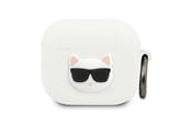 Andra mobiltillbehör - Karl Lagerfeld Silicone Choupette Case for AirPods 3 - White - 3666339009373