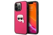 Mobile - Covers & Cases - Karl Lagerfeld Leather Ikonik Karl's Head Metal Case for iPhone 13 Pro / 13 6.1" - Pink - 3666339028596