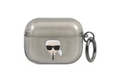 Andra mobiltillbehör - Karl Lagerfeld Glitter Karl's Head Case for AirPods Pro - Black - 3666339030261