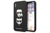 Mobile - Covers & Cases - Karl Lagerfeld Saffiano Karl&Choupette Head case for iPhone X/XS - black - 3666339055004