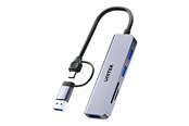 USB Hub - Unitek uHUB P5+ H1320A - hub - 5-in-1 5 Gbps with SD and micro SD card reader - 3 ports USB Hub - USB 3.2 - 3 porte - Grey - H1320AGY01
