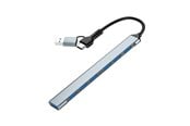 USB Hub - Gembird 7-port USB hub (1x USB 3.2 + 6x USB 2.0) USB-A + USB-C USB Hub - USB 3.2 - 7 porte - Silver - UHB-ACM-U3P1U2P6-01