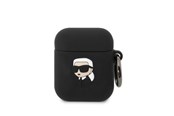 Andra mobiltillbehör - Karl Lagerfeld KLA2RUNIKK AirPods 1/2 cover black/black Silicone Karl Head 3D - 3666339087807