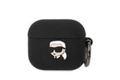 Andra mobiltillbehör - Karl Lagerfeld Silicone Karl Head 3D Case for AirPods 3 - Black - 3666339087821