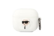 Andra mobiltillbehör - Karl Lagerfeld KLA3RUNIKH AirPods 3 cover white/white Silicone Karl Head 3D - 3666339087852