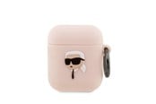 Andra mobiltillbehör - Karl Lagerfeld KLA2RUNIKP AirPods 1/2 cover pink/pink Silicone Karl Head 3D - 3666339087869