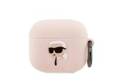 Andra mobiltillbehör - Karl Lagerfeld KLA3RUNIKP AirPods 3 cover pink/pink Silicone Karl Head 3D - 3666339087883