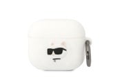 Andra mobiltillbehör - Karl Lagerfeld KLA3RUNCHH AirPods 3 cover white/white Silicone Choupette Head 3D - 3666339087944