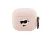 Andra mobiltillbehör - Karl Lagerfeld KLA3RUNCHP AirPods 3 cover pink/pink Silicone Choupette Head 3D - 3666339087975