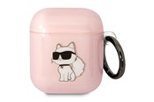 Andra mobiltillbehör - Karl Lagerfeld KLA2HNCHTCP Airpods 1/2 cover pink/pink Ikonik Choupette - 3666339088071