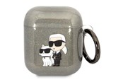 Andra mobiltillbehör - Karl Lagerfeld KLA2HNKCTGK Airpods 1/2 cover black/black Gliter Karl&Choupette - 3666339088132